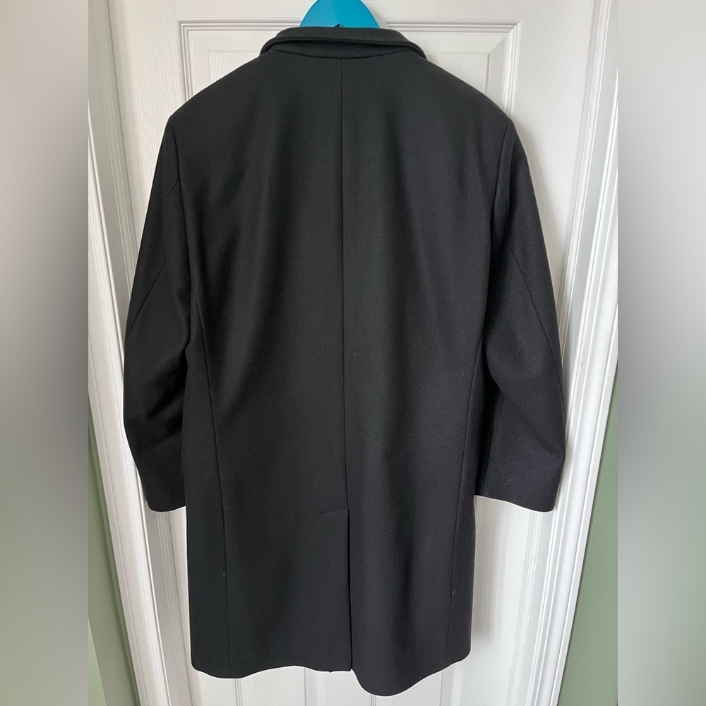Mens Hugo Boss Premium Wool Pea Coat Top Coat Size 44R The Sintrax Black - Picture 3 of 15